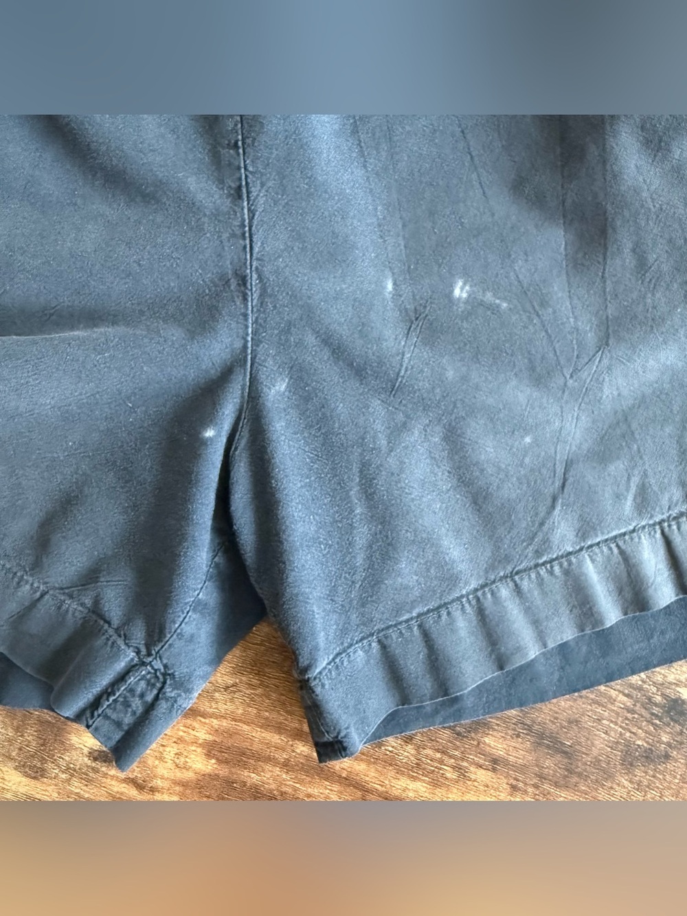 Vintage 90s Black Cotton High Waisted Pleated Paperbag Shorts ~ Size Medium - Picture 8 of 9
